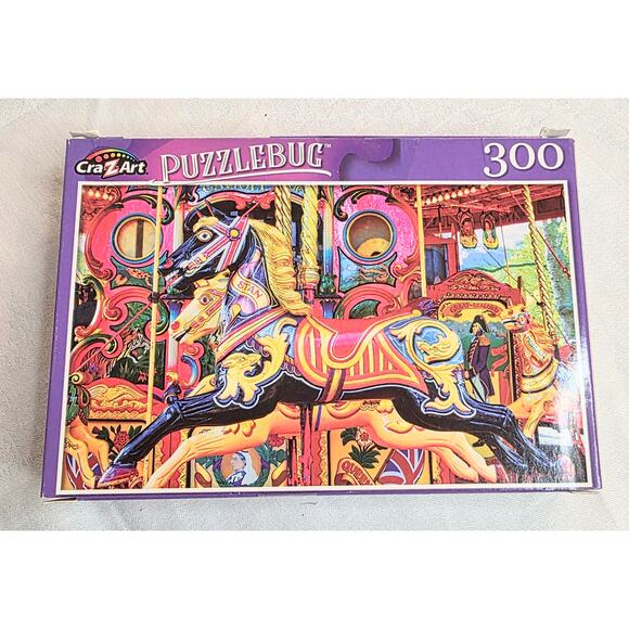 Set of 3 Complete 300 Piece Puzzles Flower Shop Surfboards Black Beauty Carousel - Picture 2 of 4